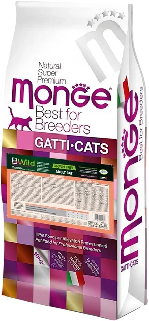 Акція на Сухой корм для кошек Monge Cat Bwild Grain Free Лосось 10 кг (8009470005203) від Stylus