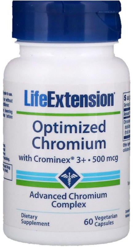 

Life Extension Optimized Chromium with Crominex 3+ 500 mcg 60 Veg Caps Хром оптимизированный