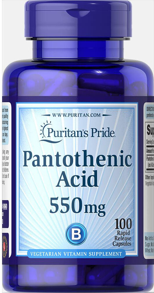 

Puritan's Pride Pantothenic Acid 550 mg Rapid Release 100 caps Пантотеновая кислота