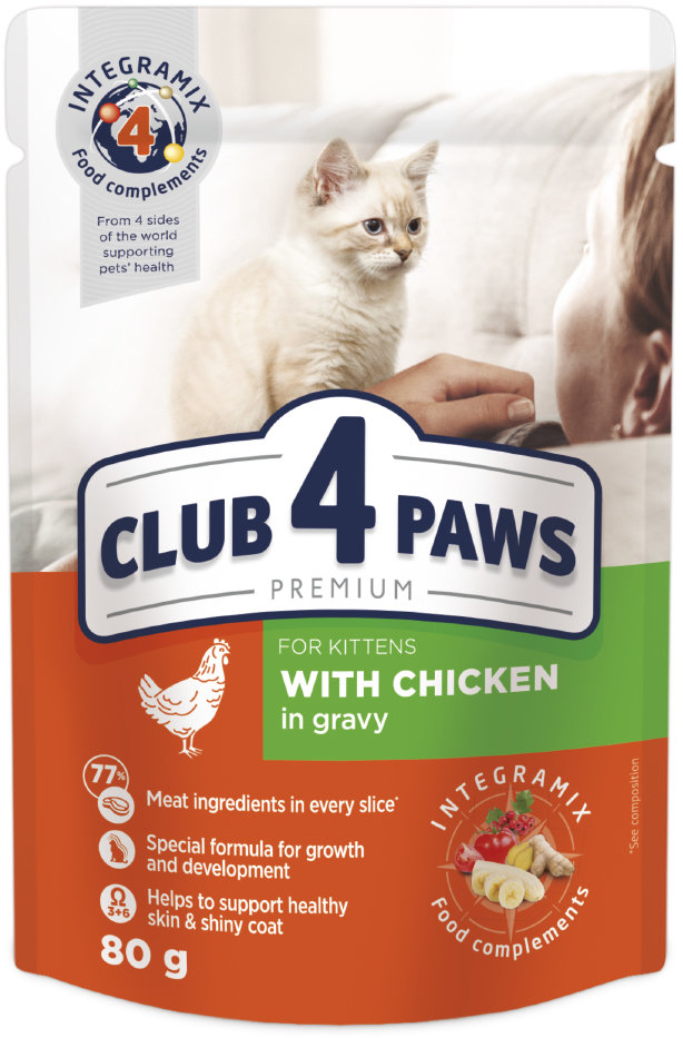 Акція на Влажный корм Club 4 Paws Premium Kittens для котят с курицей в соусе 24х80 г (LT) (4820083908927) від Stylus