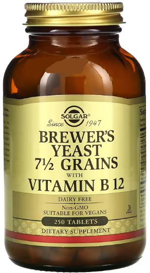 Акція на Solgar Brewer's Yeast 7 1/2 Grains with Vitamin B12 Пивные дрожжи 250 таблеток від Stylus