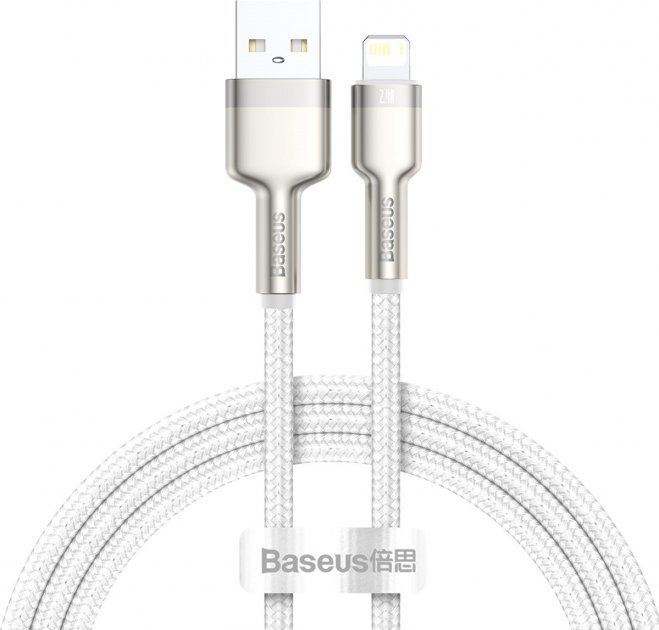 Акція на Baseus Usb Cable to Lightning Cafule Metal 2.4A 2m White (CALJK-B02) від Stylus