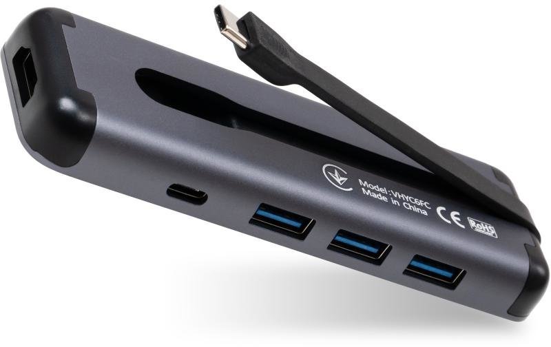 Акція на Vinga Adapter USB-C to HDMI+3xUSB3.0+PD100W (VHYC6FC) від Stylus