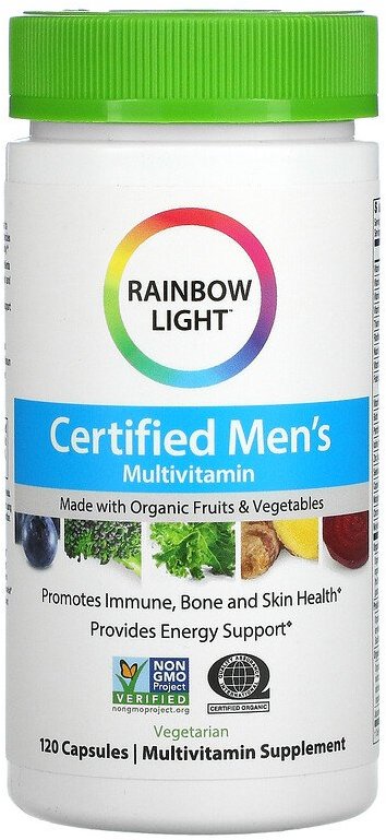 

Rainbow Light Men's Multivitamin Мужские мультивитамины 120 вегетарианских капсул