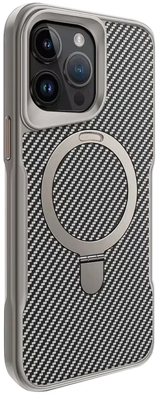 

Mobile Case TPU+PC Metal Buttons with MagSafe Carbon Grey для iPhone 15 Pro Max