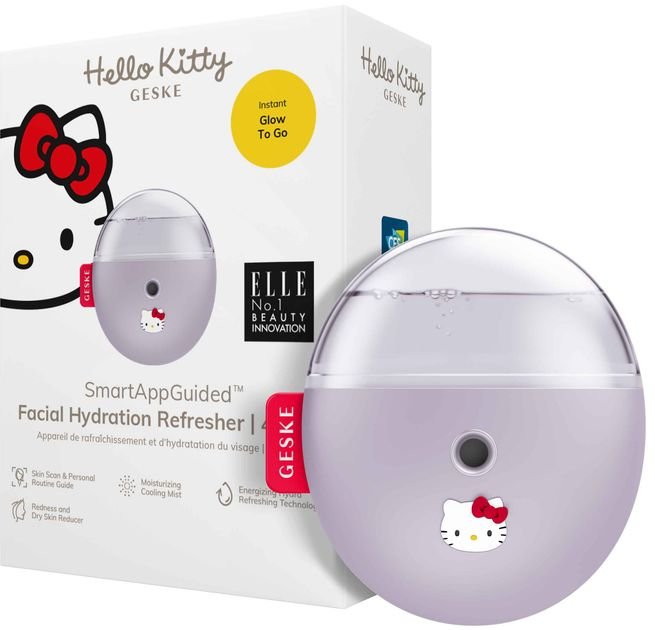 Акція на Электронный освежитель для увлажнения лица Geske Facial Hydration Refresher 4 в 1 Hello Kitty Purpl (HK000058PU01) від Stylus