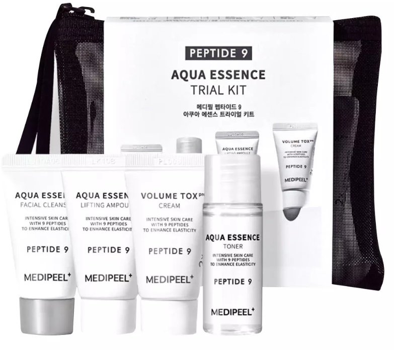 Акція на Medi Peel Peptide 9 Aqua Essence Trial Kit Набор миниатюр (Cleanser15ml+Toner20ml+Ampoule15ml+Cream15g) від Stylus