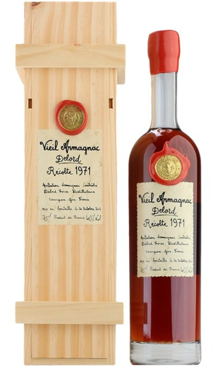 

Арманьяк Delord Bas-Armagnac 1971 wooden box 40 % 0.7 л (WHS3324113719718)