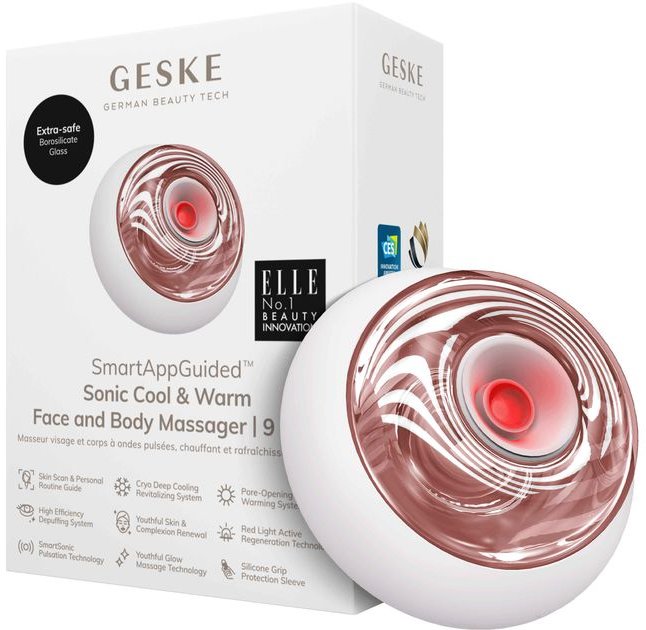 Акція на Звуковой массажер для лица и тела Geske Sonic Cool & Warm Face and Body Massager 9 в 1 Starlight (GK000699SL01) від Stylus