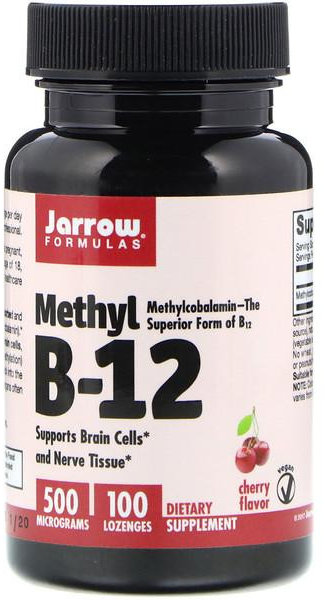 

Jarrow Formulas Methyl B-12 500 mcg 100 Lozenges Cherry Flavor Витамин В12, со вкусом вишни