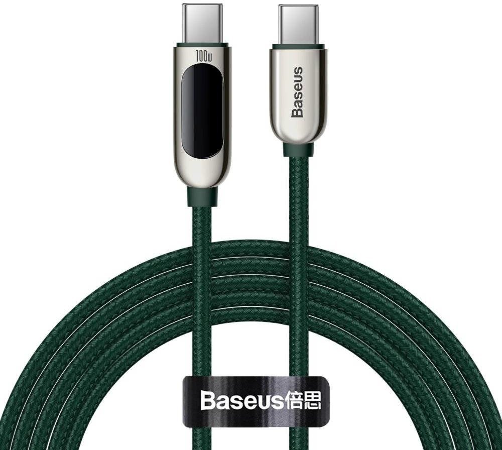 Акція на Baseus Cable USB-C to USB-C Display 100W 2m Green (CATSK-C06) від Stylus