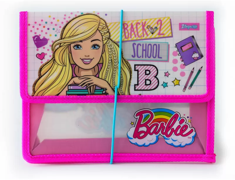 

Папка для тетрадей 1 вересня Barbie В5 пластиковая на резинке (491120)