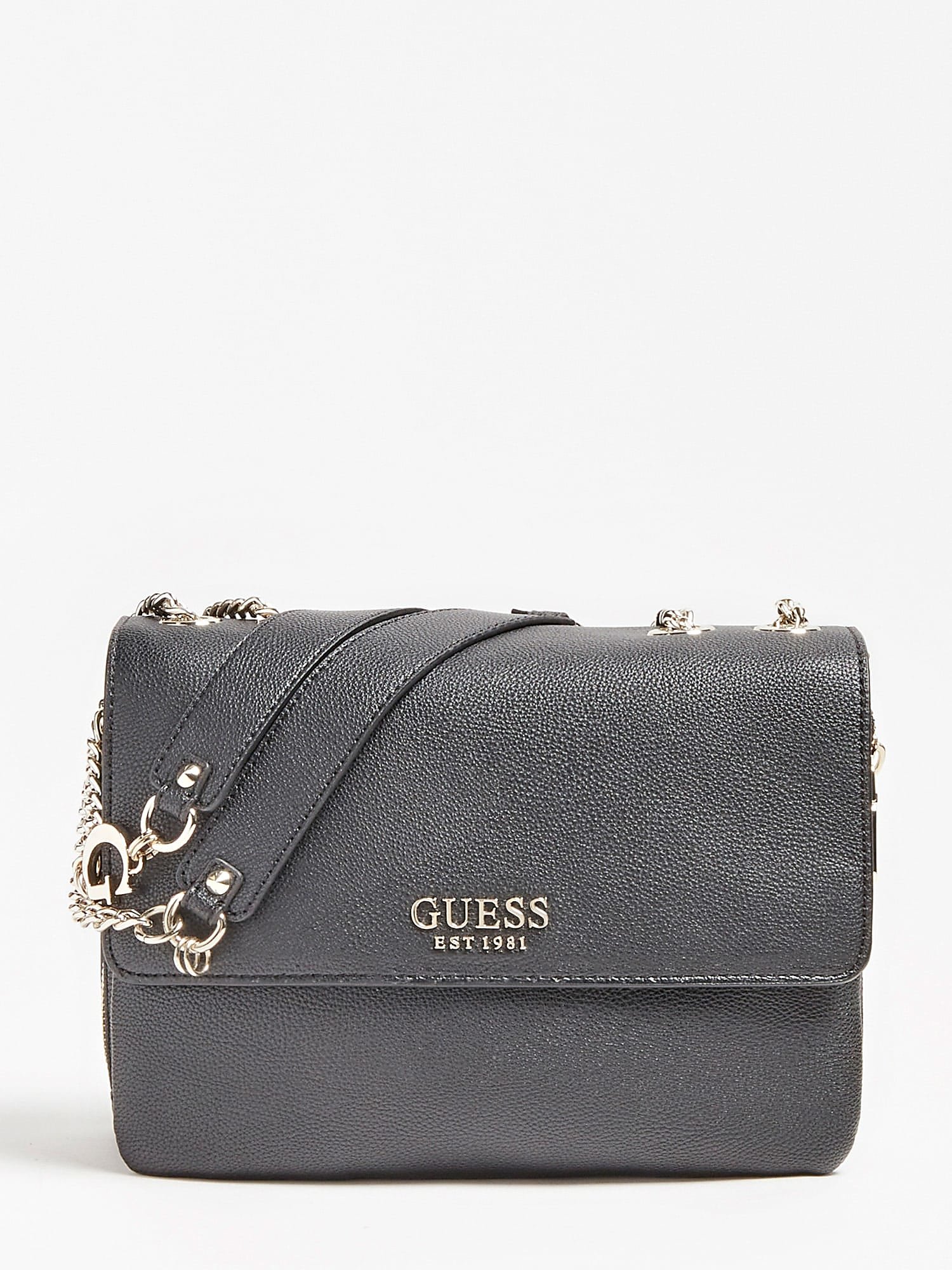 

Женская сумка через плечо Guess G Chain Convertible Xbody Flap черная (HWVG7739210-BLA)