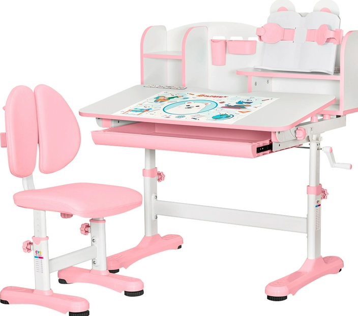 

Комплект мебели (стол + стульчик + полка) Evo-kids BD-29 Panda Xl Pink (BD-29 PN)