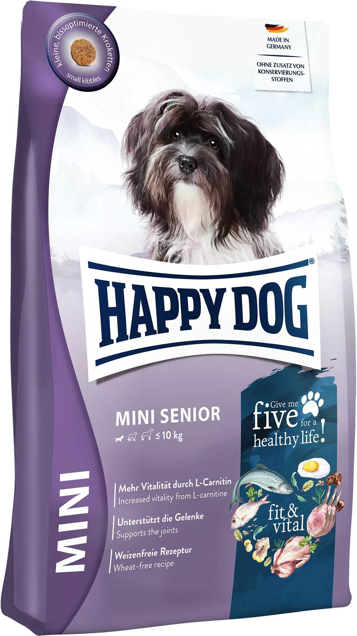 Акція на Сухой корм Happy Dog Fit and Vital Mini Senior для пожилых собак малых пород 10 кг 4 кг (61209) від Stylus
