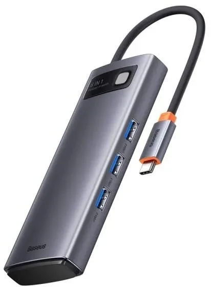 

Baseus Adapter Metal Gleam Series USB-C to 3xUSB3.0+PD+SD+TF Grey (WKWG030213)