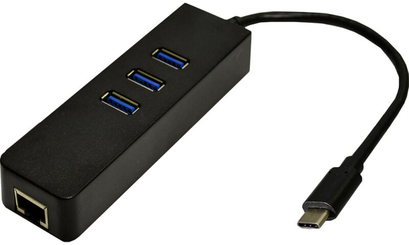 

Dynamode USB-C to 3xUSB 3.0 + RJ45 Black