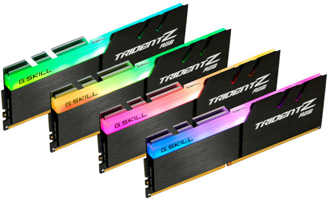 Акція на G.Skill 128 Gb (4x32GB) DDR4 3600 MHz Trident Z Rgb (F4-3600C18Q-128GTZR) від Stylus