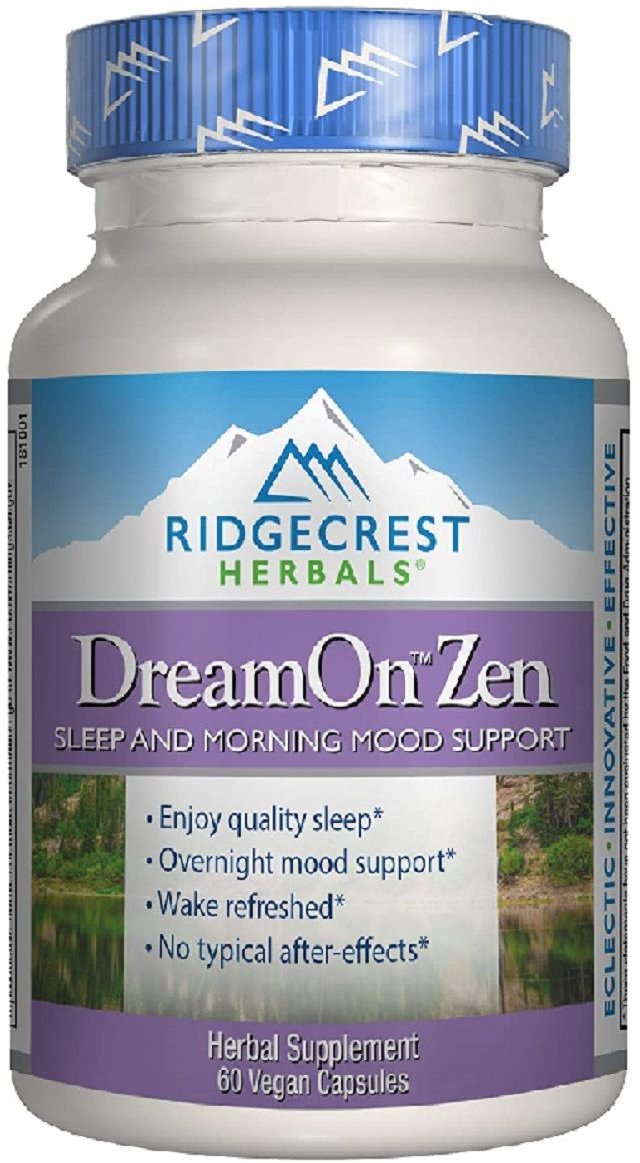 Акція на Природный Комплекс для Здорового Сна RidgeCrest Herbals DreamOn Zen, 60 Vegan Capsules від Stylus