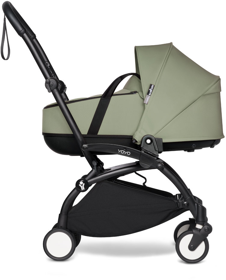 

Шасси черное Babyzen YOYO² с люлькой Bassinet (без дождевика) Olive/Оливковый (BZ10109-02/595411/595511)