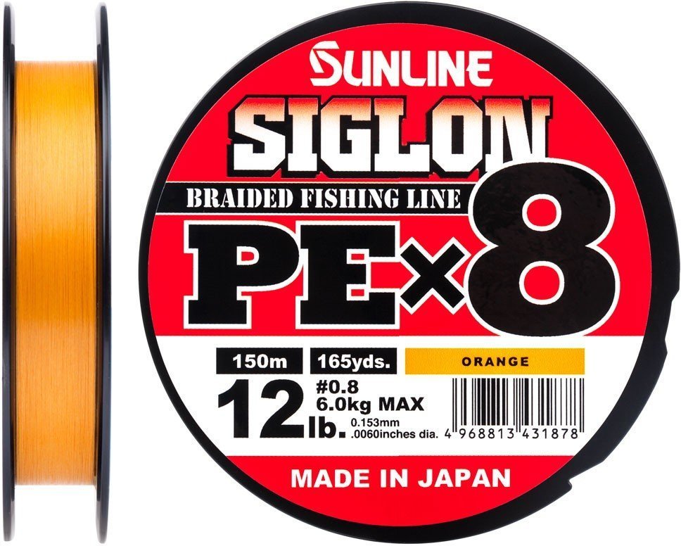 

Шнур Sunline Siglon Pe х8 150м, #0.8/0.153мм, 12lb/6.0кг, оранжевый (1658.09.88)