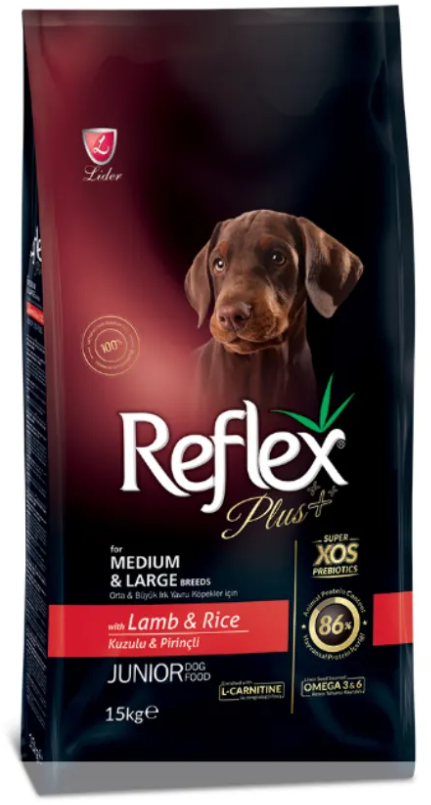 Акція на Сухой корм Reflex Plus Adult Dog Food with Lamb & Rice for Medium & Large Breeds для щенков средних и больших пород с ягненком и рисом 15 кг (RFX-202) від Stylus