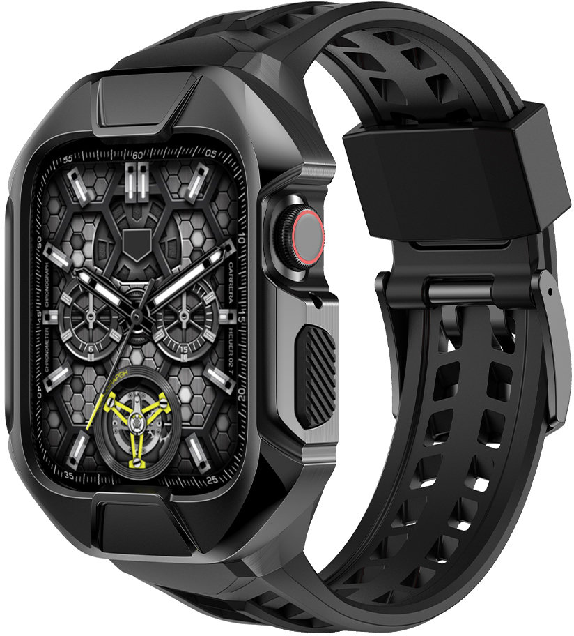 

Rubber Tpu with Stainless Steel Case Black (FLS181115) for Apple Watch 44/45/49mm Ultra