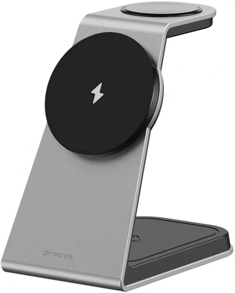 Акція на Proove Wireless Charger Omni Power 15W 3in1 Gray від Stylus