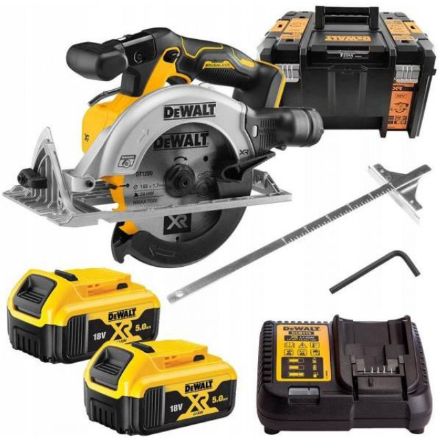 

Пила дискова акумуляторна DeWALT DCS565P2