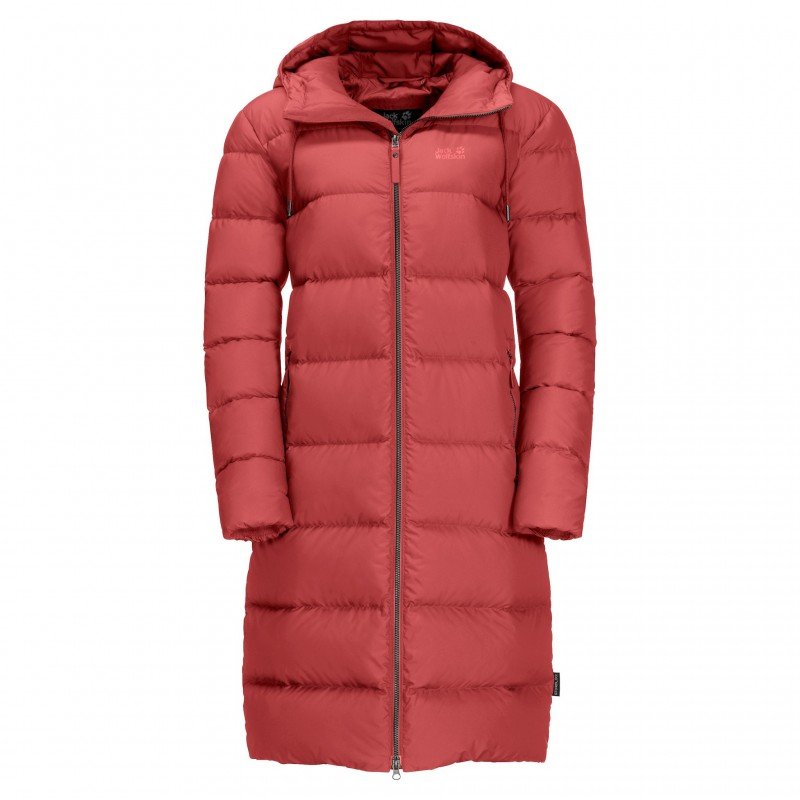 

Пуховик Jack Wolfskin Crystal Palace Coat 1204131-2571 44 красный зимний с капюшоном длинный