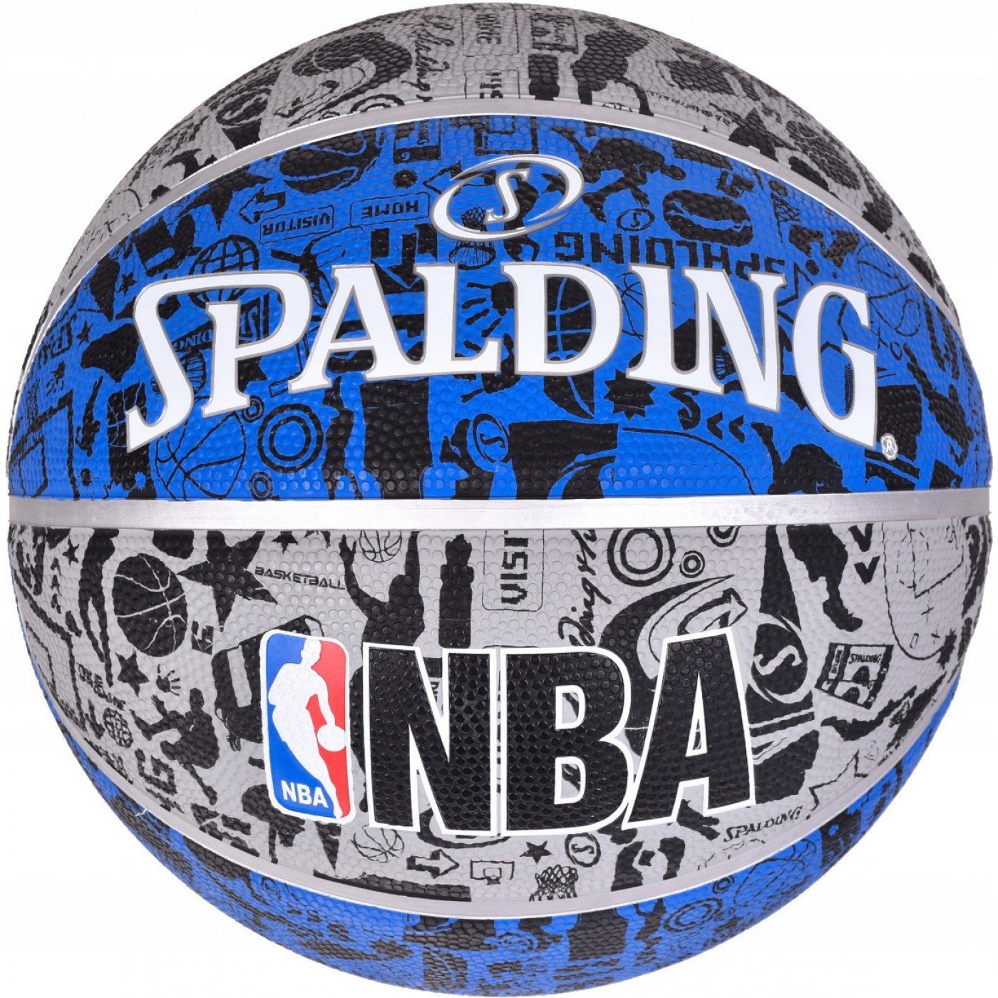 

Spalding Nba Graffiti Outdoor баскетбольный размер 7 серо-голубой (83176Z)