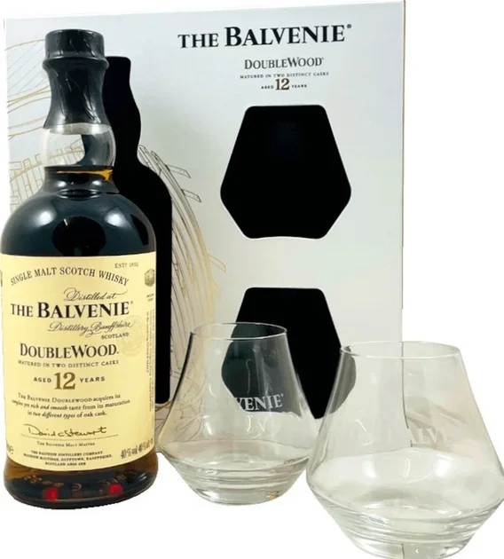 Акція на Виски односолодовый Balvenie Double Wood 12YO в подарочной упаковке + 2 стакана 40% 0.7 л (EV3500870067495) від Stylus