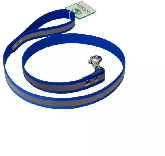 Акція на Повідець Lucky Pet з водонепроникної стрічки світловідбивний 2.5/120 см синій (4820224217987) від Y.UA