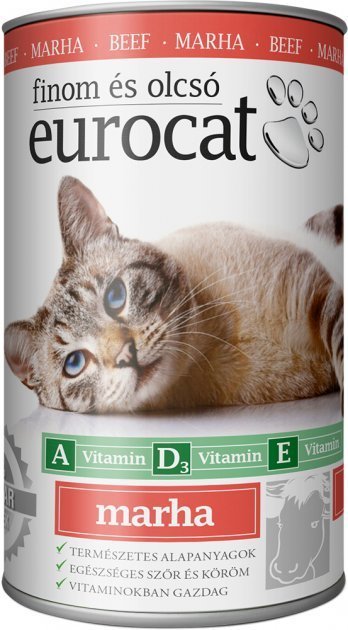 

Полнорационный влажный корм EuroCat Adult Cat с говядиной 415 г