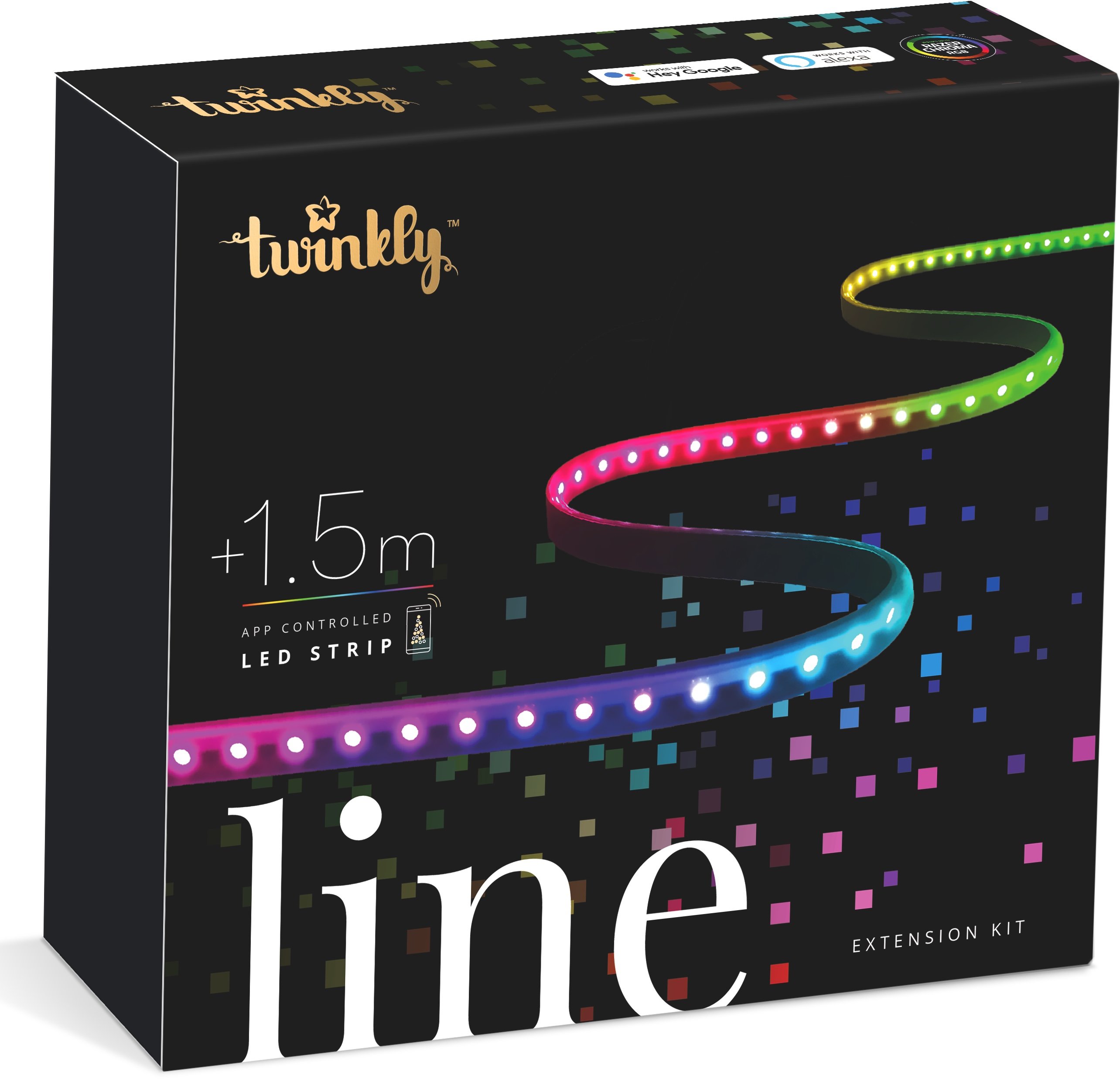 Акція на Smart Led Twinkly Line RGB, удлинитель TWL100STW-BEU 1,5м, Gen II, IP20, кабель черный від Stylus