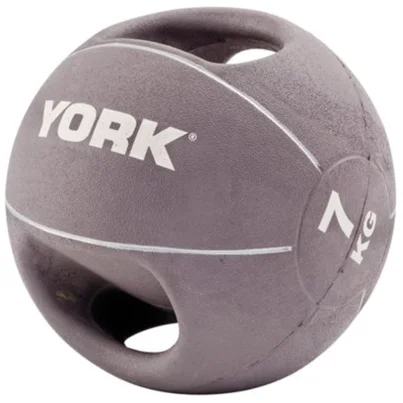 Акція на York Fitness медбол с двумя ручками 7 кг серый (20014961807336) від Stylus