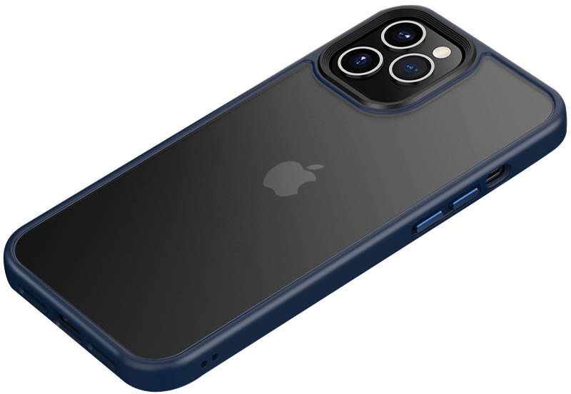 

Mobile Case TPU+PC Metal Buttons Blue for iPhone 11 Pro Max