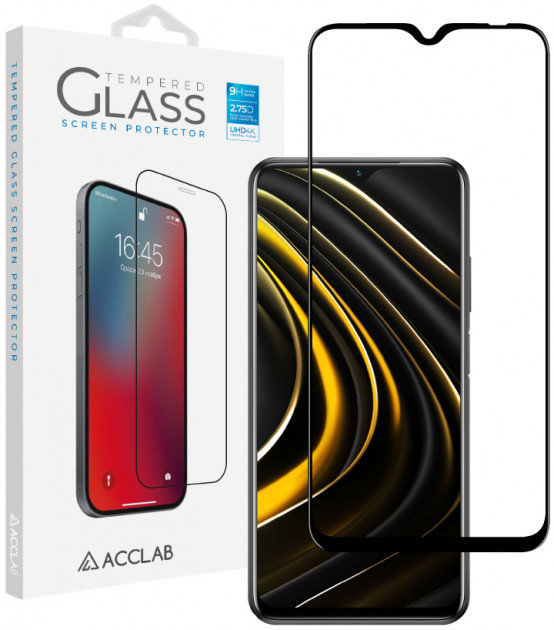 

Acclab Tempered Glass Full Glue Black for Xiaomi Poco M3