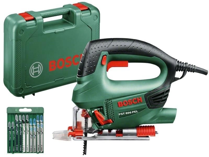 

Лобзик Bosch Pst 800 Pel + набір пилок 10 шт (06033A0101)