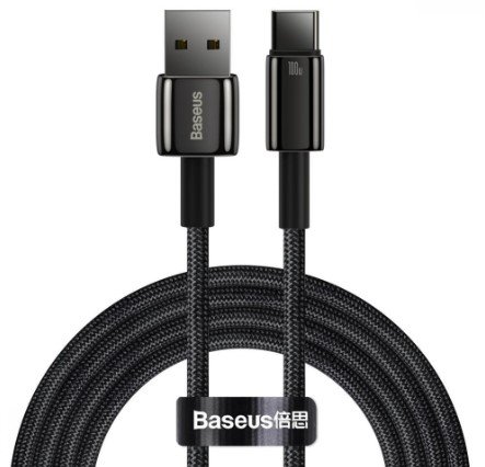 

Baseus Usb Cable to USB-C Tungsten Gold Fast Charging Data 100W 1m Black (CAWJ000001)