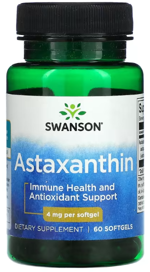 Акція на Swanson Astaxanthin Астаксантин 4 мг 60 капсул від Stylus