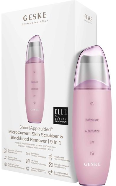 Акція на Микротоковый скрабер для кожи Geske MicroCurrent Skin Scrubber & Blackhead Remover 9 в 1 Pink (GK000044PK01) від Stylus