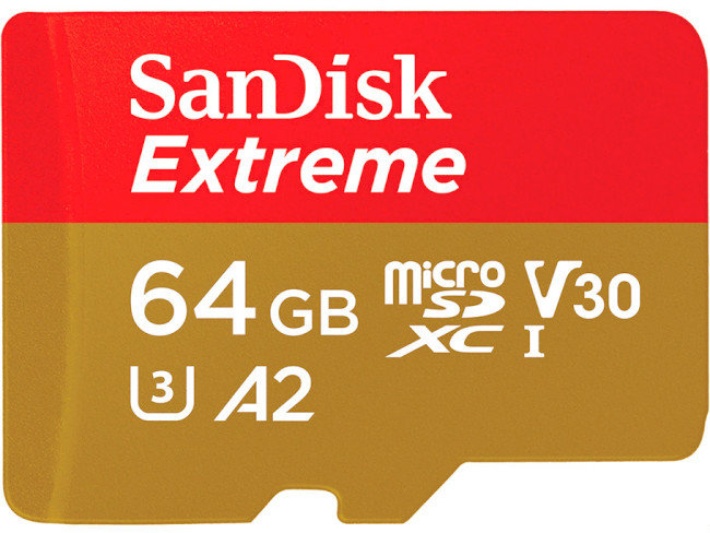 

SanDisk 64GB microSDHC class 10 UHS-I A2 V30 Extreme (SDSQXA2-064G-GN6GN)