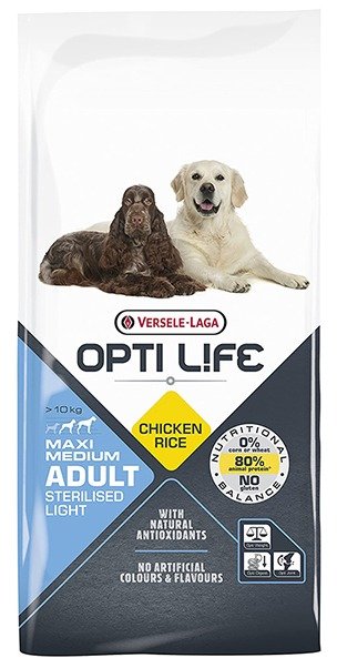 Акція на Сухий корм Opti Life Sterilised Light Medium & Maxi для стерилізованих та собак із зайвою вагою середніх та великих порід 12.5 кг (59179) від Y.UA