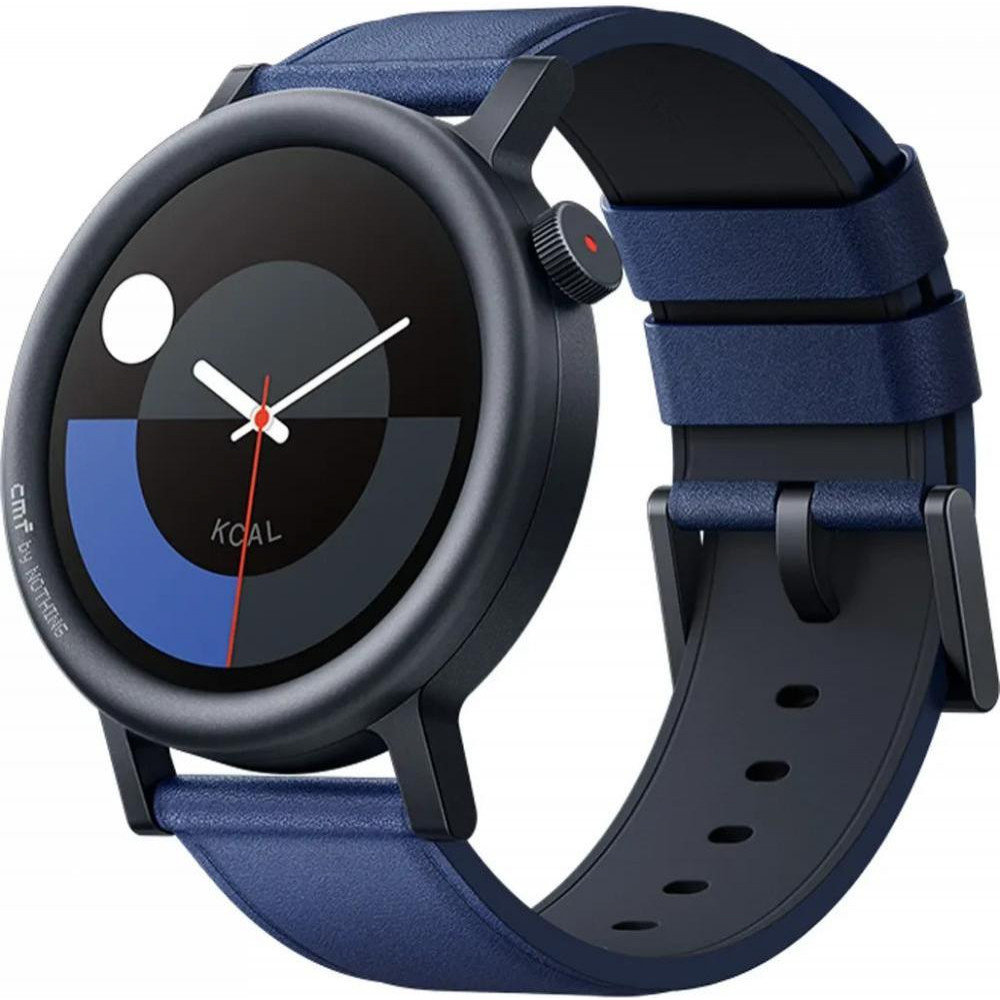 Акція на Cmf by Nothing Watch Pro 2 Dark Grey Curved Bezel with Blue Leather Strap від Y.UA