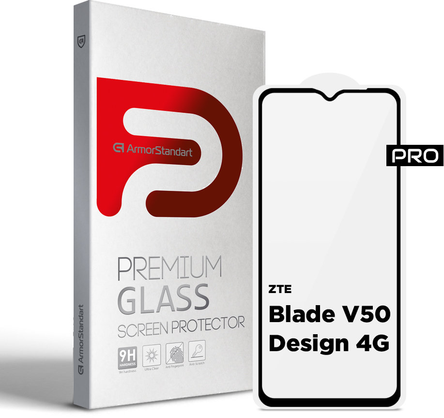 

ArmorStandart Tempered Glass Pro Black for Zte Blade V50 Design 4G (ARM70680)