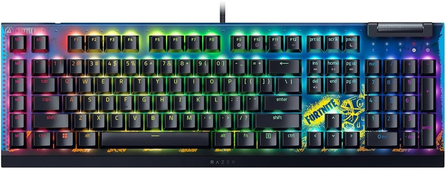 Акція на Razer BlackWidow V4 X Yellow Switch Fortnite (RZ03-04703600-R3M1) від Stylus