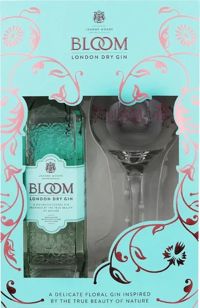 Акція на Джин Bloom London Dry у подарунковій упаковці з келихом 40% 0.7 л (EV5010296003666) від Y.UA