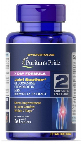 

Puritan's Pride 7 Day Formula Joint Soother Glucosamine, Chondroitin, Msm And Boswellia Хондропротектор 60 таблеток