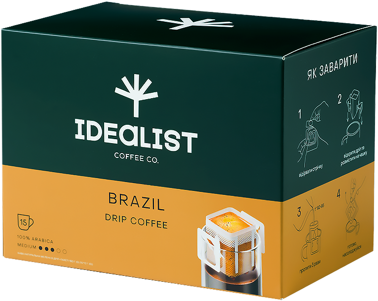 Акція на Дріп-кава Idealist Coffee Co Бразилія 15 шт від Y.UA